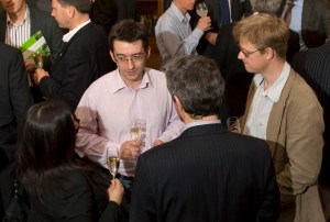 Friendly networking chat at the VIP dinner following Engage Invest Exploit - Sacha, Ewan, Nigel, and an unidentified suspect... surely their business conversations were tasteful, not tacky